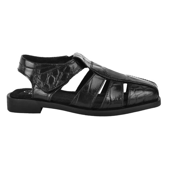 LIBERTYZENO Boys Closed Toe Crocodile Print Genuine Leather Fishermen sandals - Picture 5 of 7